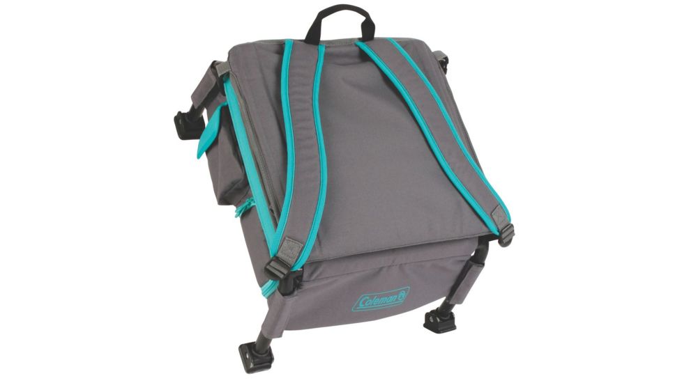 Coleman Treklite Cooler Pack Chair, Built-in 12 Can Cooler, Teal, 14.4 in Seat 2000020321
