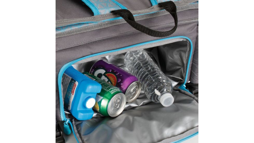 Coleman Treklite Cooler Pack Chair, Built-in 12 Can Cooler, Teal, 14.4 in Seat 2000020321