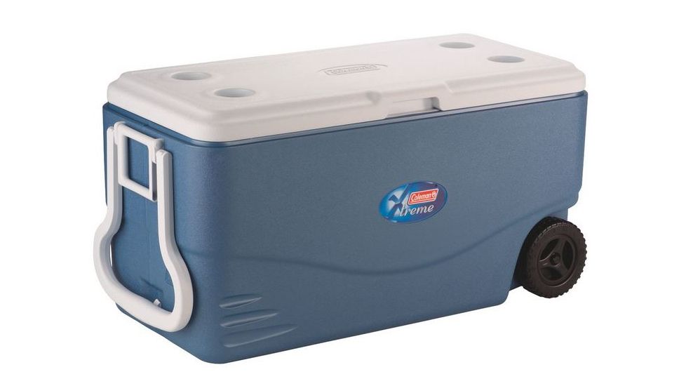 Coleman Xtreme 5 - 100 Quart Wheeled Cooler, Blue, Holds 160 Cans 6201A748