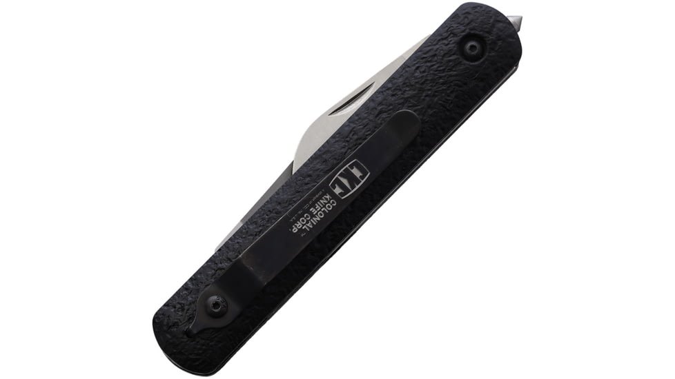 Colonial Auto Law Enforcement Automatic Folding Knife, 3in, 440A Stainless Clip Point Blade, w/Sheepsfoot Manual Blade, Black GFN Handle, 557