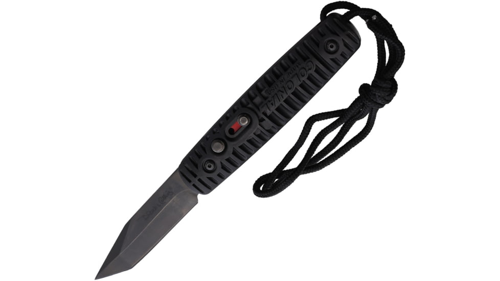 Colonial Auto Ranger Button Lock Automatic Folding Knives 2.75in, Black Finish Stainless Tanto Blade, Black Handle, COL108