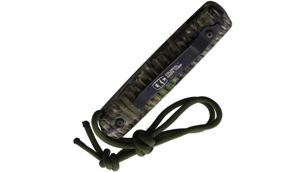 Colonial Auto Ranger Button Lock Automatic Folding Knives 2.75in, Black Oxide Coated Partially Serrated Stainless Tanto Blade, Mossy Oak Camo Handle, COL114