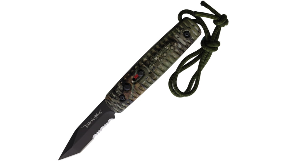Colonial Auto Ranger Button Lock Automatic Folding Knives 2.75in, Black Oxide Coated Partially Serrated Stainless Tanto Blade, Mossy Oak Camo Handle, COL114