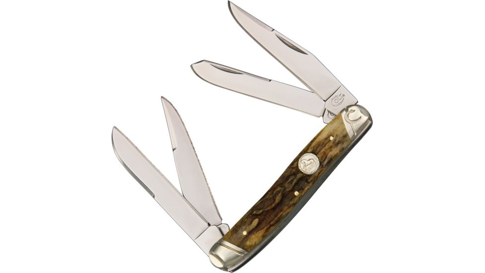 Colt 4 Blade Muskrat Folding Knife,Stainless Blade, Stag Bone Handle CT432