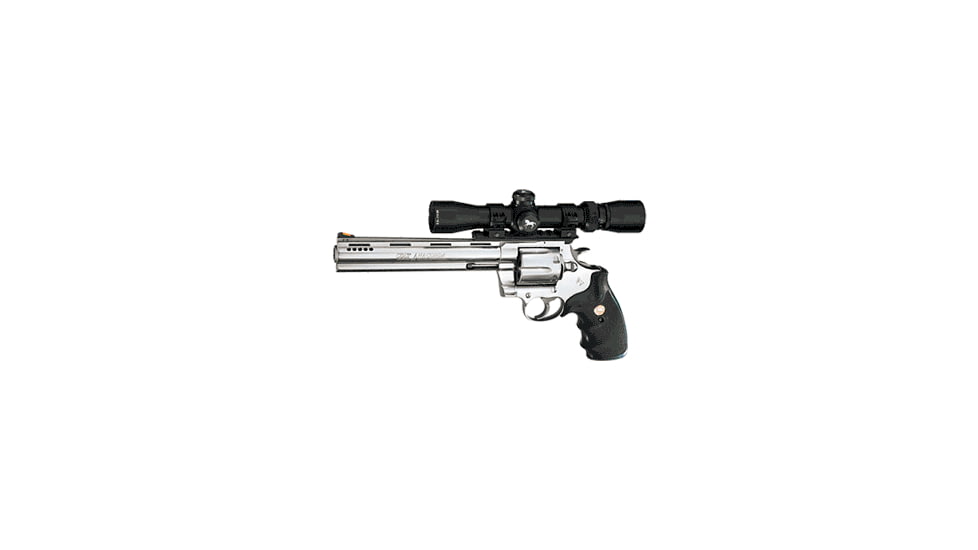 Colt Anaconda Hunter Revolver, .44 Remington Magnum, 8 in barrel, stainless steel frame, rubber combat grip, revolving chamber, red ramp front, rail rear, 6 round cylinder, Anaconda Hunter-1-FRRMPG