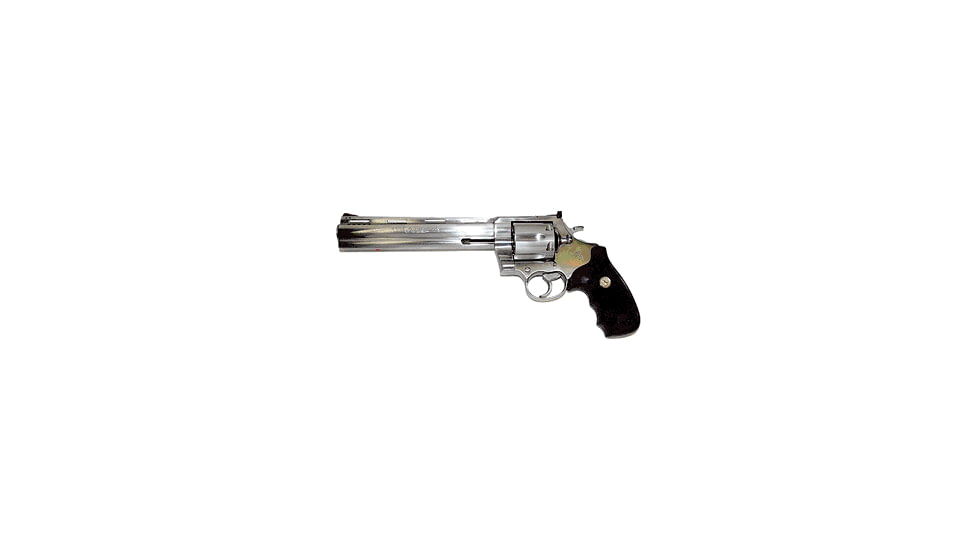 Colt Anaconda Revolver, .45 Colt, 8 in barrel, stainless steel frame, rubber combat grip, revolving chamber, red ramp front, adj. white outline rear, 6 round cylinder, Anaconda-45-2-FRRMPG