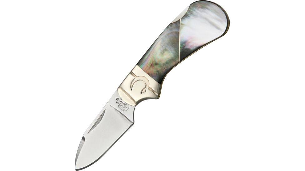 Colt Black Pearl Cub Lockback Folding Knife, 1.5in, StainlessDrop Point, Pearl Handle CT566