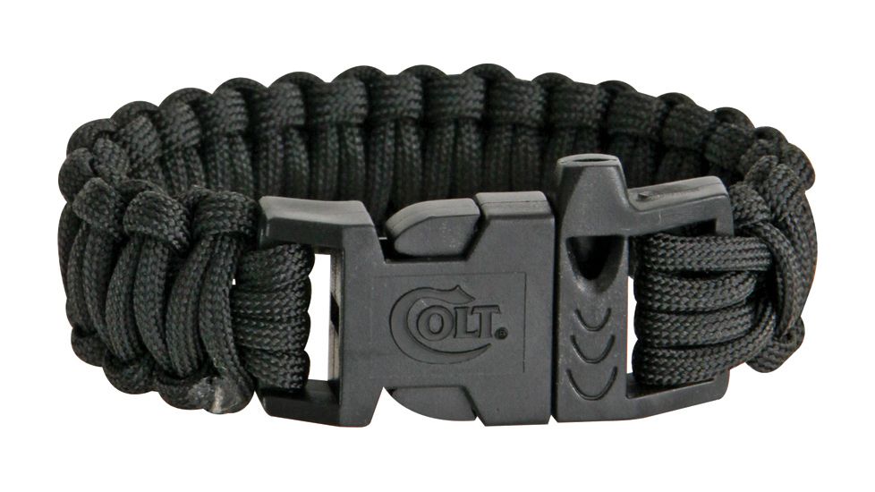Colt Tactical S.P.E.A.R. Survival Bracelet, double weave, 1in release buckle, 7.375in dia, 10.5in cord, black CT3015
