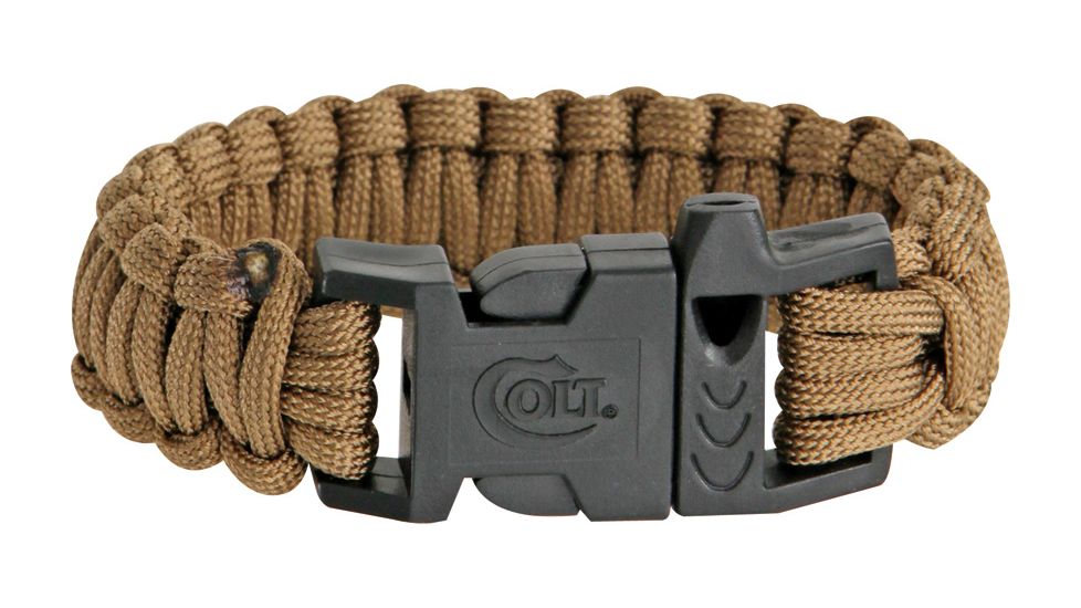 Colt Tactical S.P.E.A.R. Survival Bracelet, double weave, 1in release buckle, 7.375in dia, 10.5in cord, coyote tan CT3021