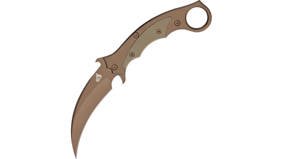 Colt Desert Karambit Fixed Blade Knife, 4.125in, Stainless Hawkbill Blade, Aluminum Handle G10 Inlays CT513