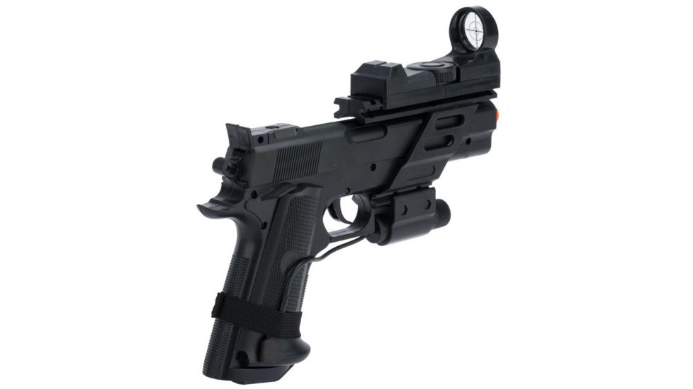 Colt Licensed MK IV Spring Powered Airsoft Pistol w/ Laser and Red Dot, Target Package, Black, Small, 18366 / 18356