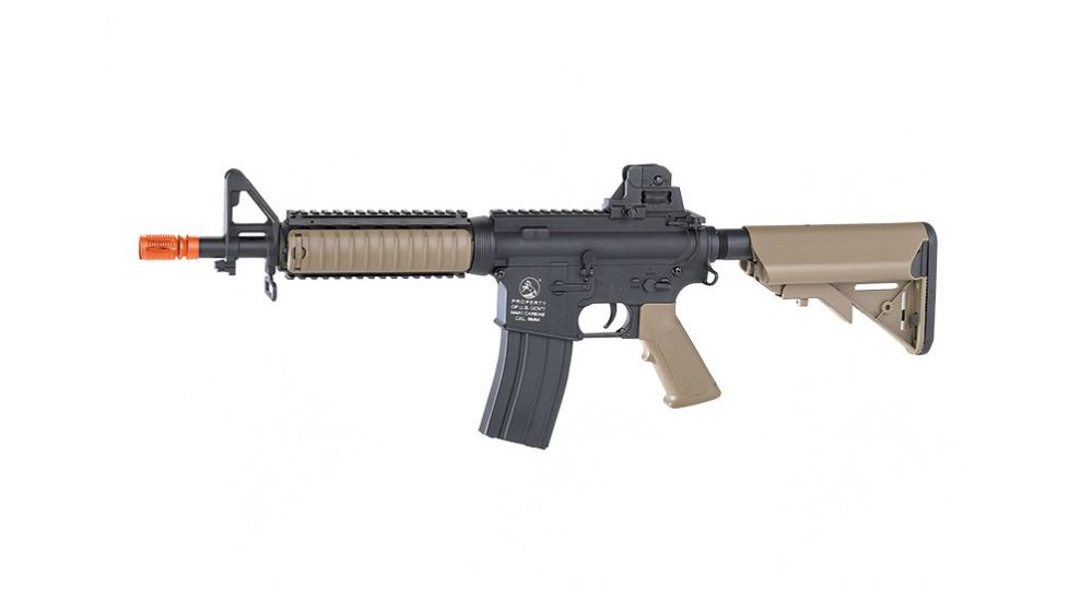 Colt M4 CQB-R AEG, Metal Gears/Gearbox, ABS Body, Incl Batt &amp;Chrg, Black/Tan 180834