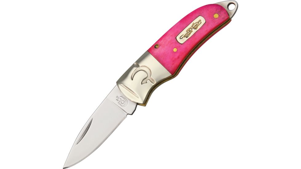 Colt Pink Lady Folder Folding Knife, 1.625in, Stainless Blade, Pink Smooth Bone Handle CT499