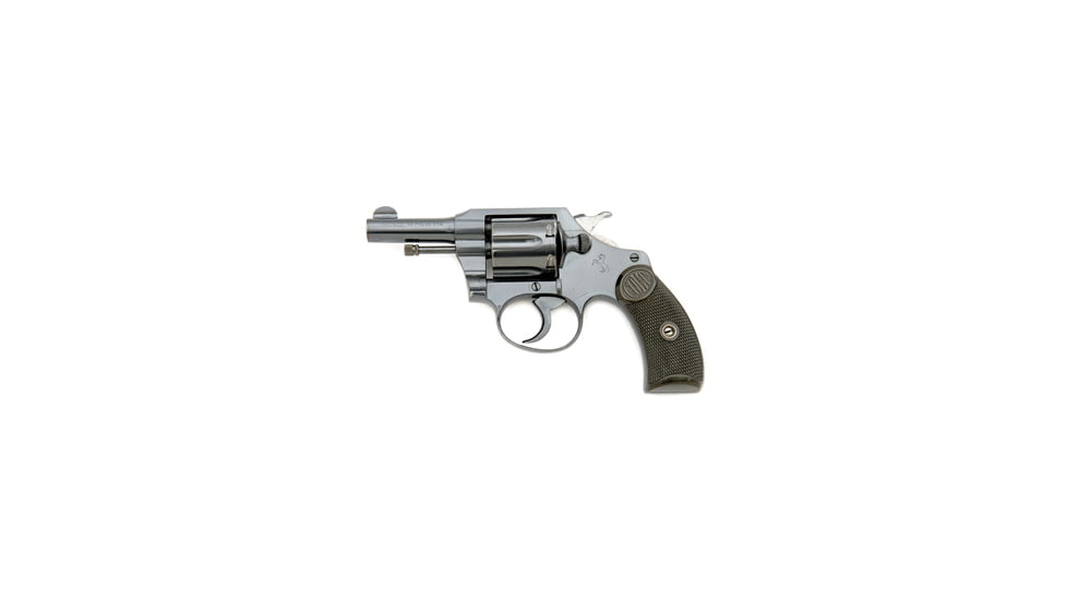 Colt Pocket Positive Revolver, .32 S&amp;W Long, 2.5 in barrel, blued finish steel frame, hard rubber grip, revolving chamber, fixed blade and notch, 6 round cylinder, Pocket Positive-1-FRRMPG