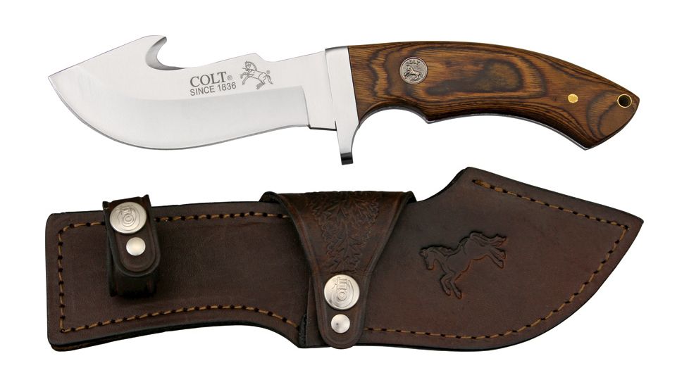 Colt Serengeti Skinner Fixed Blade Knife, 4.75in, Guthook Blade, Pakkawood Handle CT7