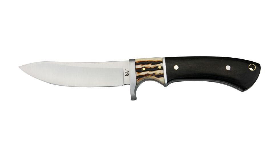 Colt Skinner Fixed Blade Knife, 3.75in, Stainless Blade, Dark Brown Wood Bone Handle CT356