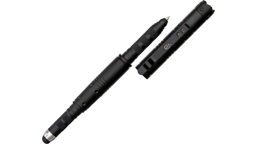 Colt Tactical Pen/Stylus/Light, Grooved Black Aluminum CT3039