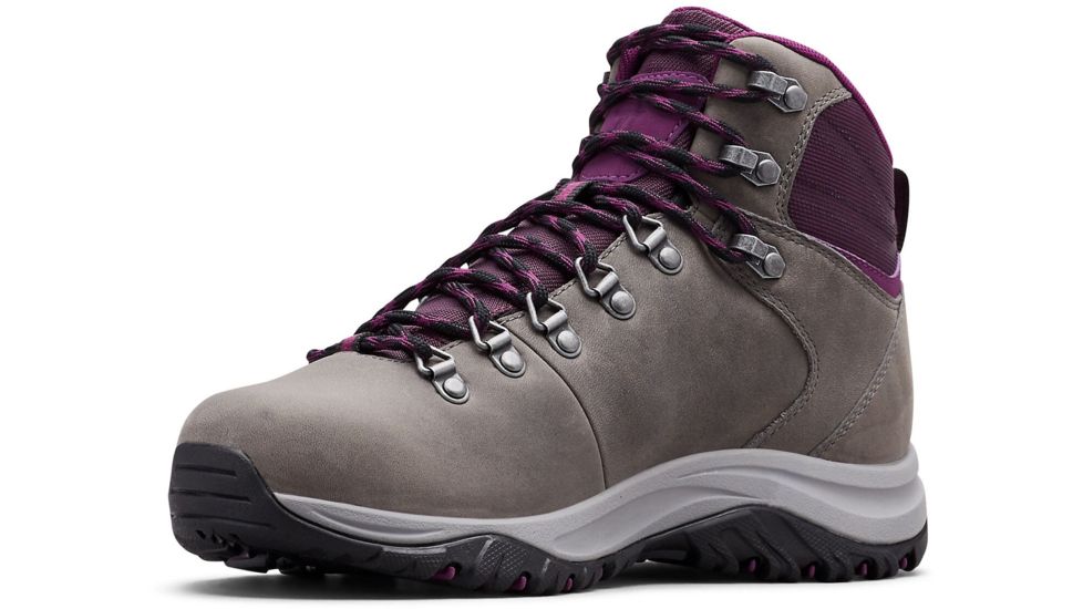 Columbia 100MW Titanium Outdry Hiking Boots - Womens, Ti Grey Steel, Black Cherry, Medium, 10, 1867861033-10