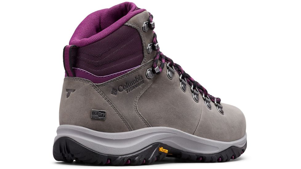 Columbia 100MW Titanium Outdry Hiking Boots - Womens, Ti Grey Steel, Black Cherry, Medium, 10, 1867861033-10
