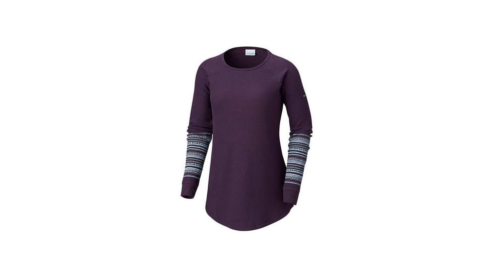 Columbia Along the Gorge Printed Crew, Dark Plum, Extra Small - Womens, 1803441506-XS