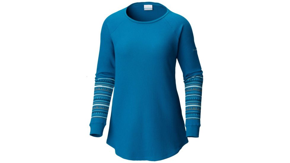 Columbia Along the Gorge Printed Crew, Lagoon, 3X - Womens, 1803442457-3X