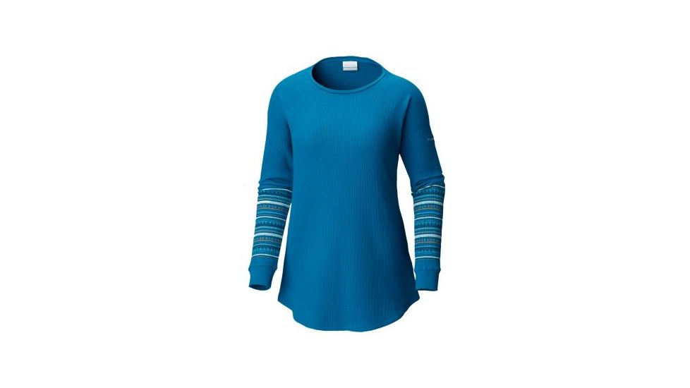 Columbia Along the Gorge Printed Crew Top - Womens, Lagoon, Extra Small, 1803441457-XS