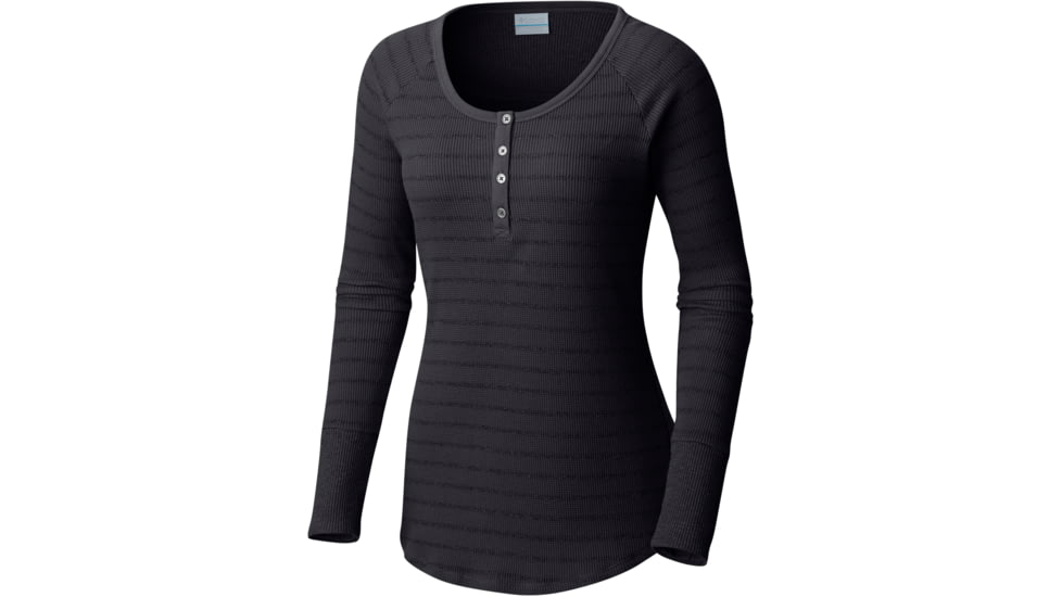 Columbia Along the Gorge Thermal Henley Long Sleeve Top - Women's-Black-Large