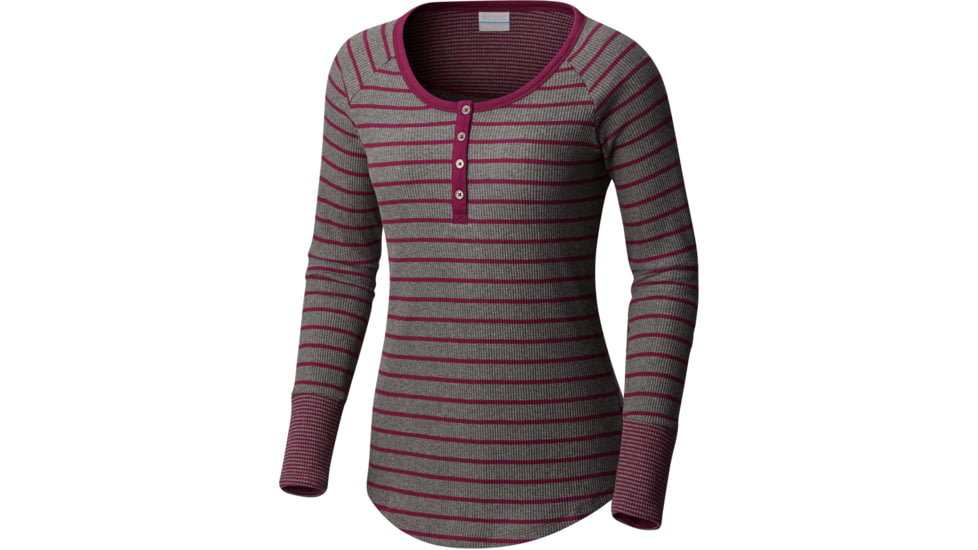 Columbia Along the Gorge Thermal Henley Long Sleeve Top - Women's-Dark Raspberry-Small