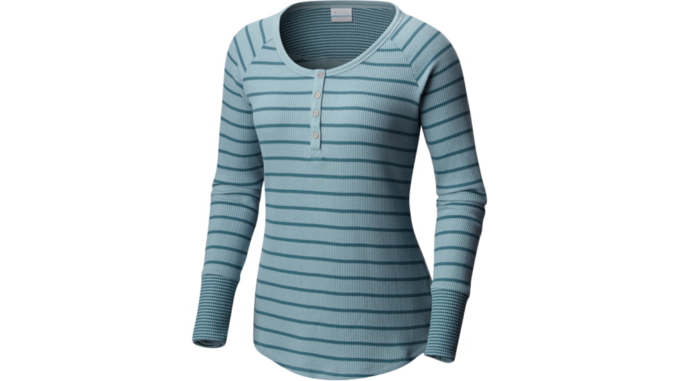 Columbia Along the Gorge Thermal Henley Long Sleeve Top - Women's-Stone Blue-X-Small