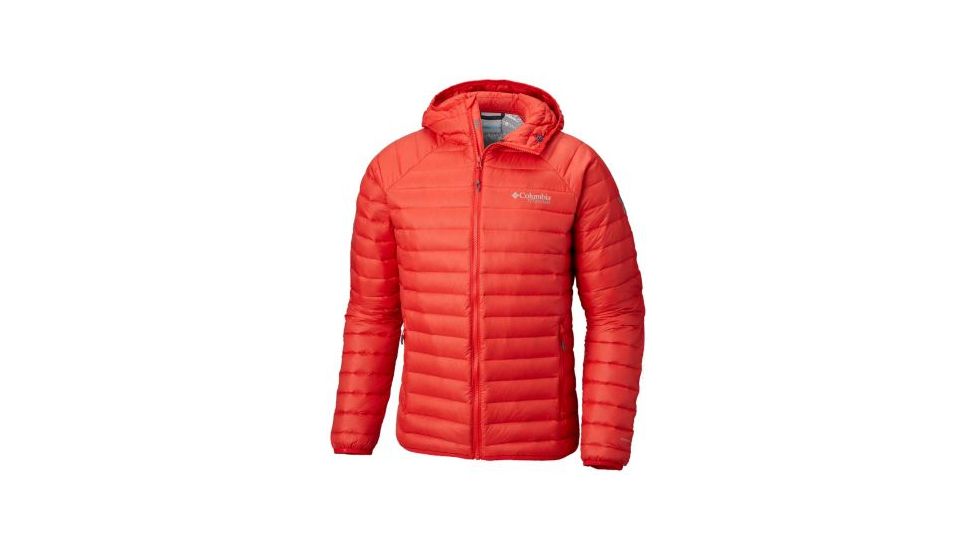 Columbia Alpha Trail Down Hooded Jacket - Mens, Red Spark, Large, 1823151696-L