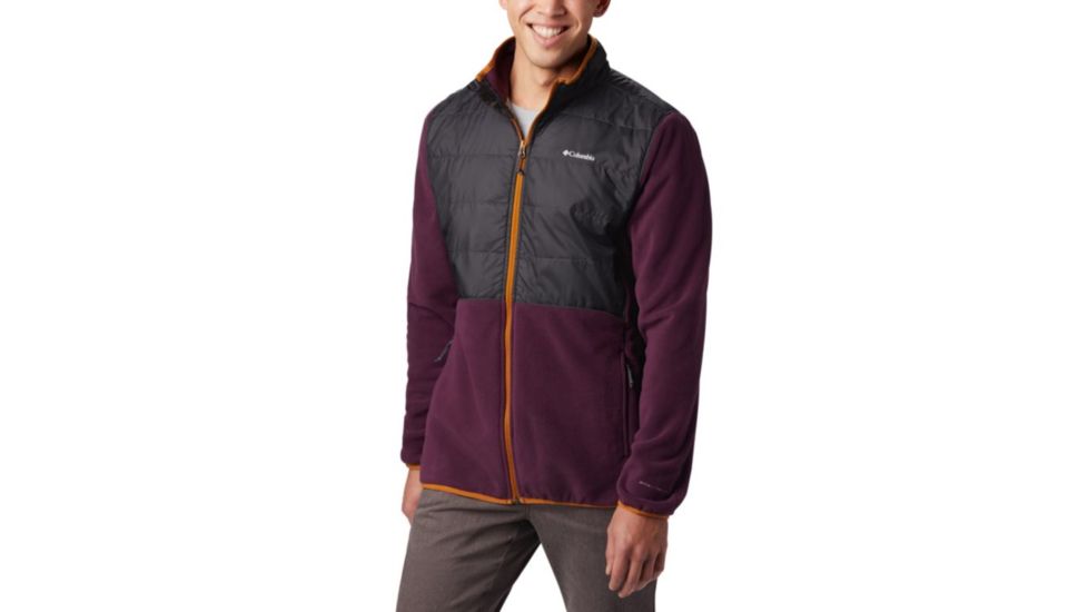 Columbia Basin Butte Fleece Full Zip - Mens, Black Cherry, Shark, Medium, 1861601522-M