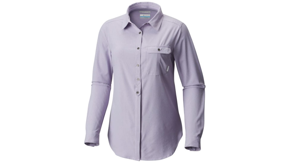 Columbia Bryce Canyon Stretch Long Sleeve Shirt - Womens, Soft Violet Texture Plaid, L 1773651505L