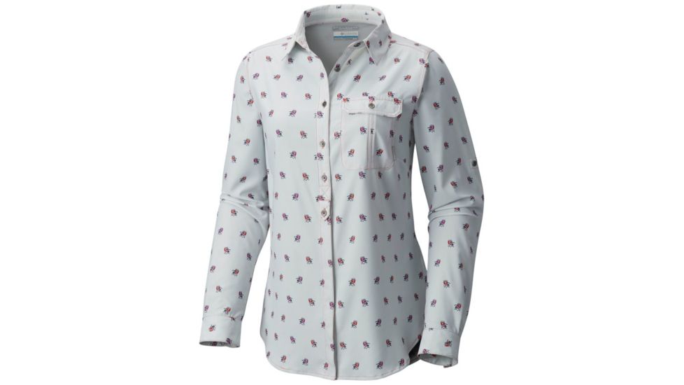 Columbia Bryce Canyon Stretch Long Sleeve Shirt - Womens, Blush Pink Campin Chairs Prt, L 1773651614L