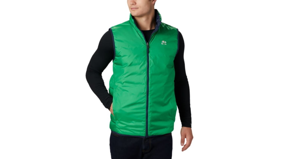 Columbia CLG Lake 22 Reversible Vest, ND - Coll Navy, Fuse Green, M - Mens, 1809301430-M