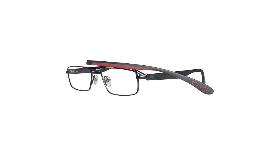 Columbia Cumberland Single Vision Prescription Eyeglasses - Frame Black/Black/Red-Blk, Size 53/16mm CBCUMBERLAND03