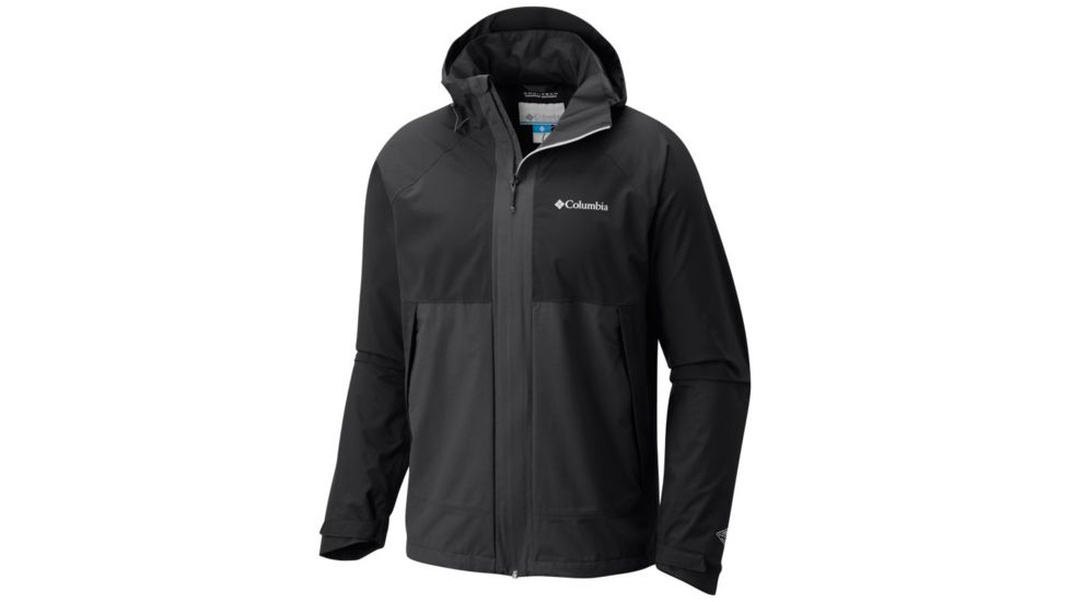 Columbia Evolution Valley Lightweight Rain Jacket - Mens, Black, Shark, M 1773841010M