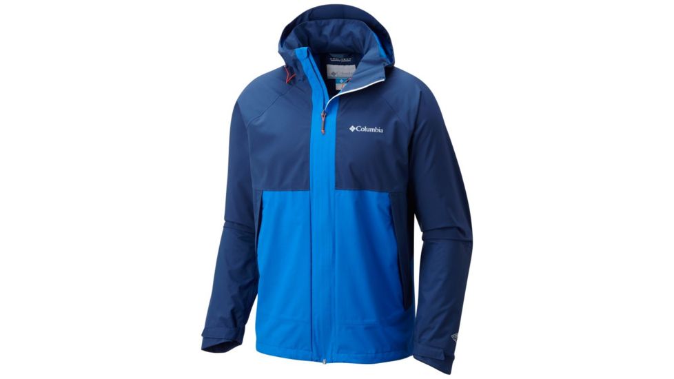 Columbia Evolution Valley Lightweight Rain Jacket - Mens, Super Blue, Carbon, S 1773841438S