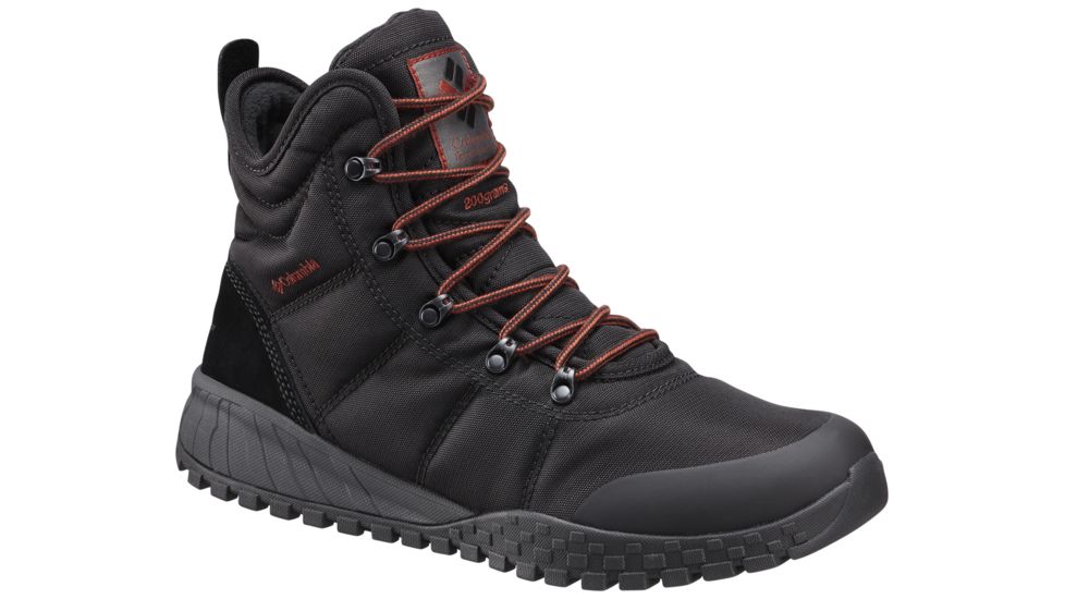 Columbia Fairbanks Omni-Heat Winter Boot - Men's-Black/Rusty-Medium-12