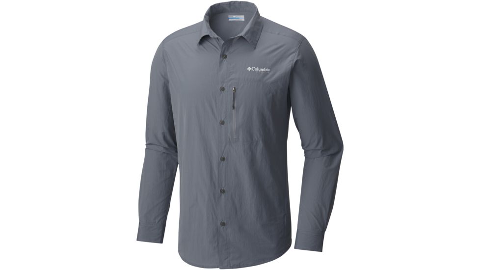 Columbia Featherweight Hike Long Sleeve Shirt - Men's -Grey Ash-Small