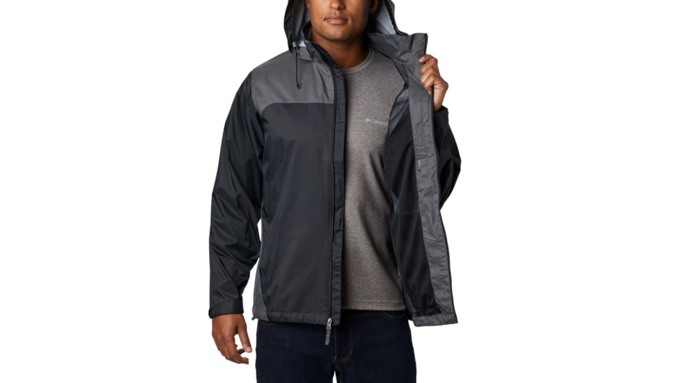 Columbia Glennaker Lake Rain Jacket, Black, Grill, S - Mens, 1442361010-S