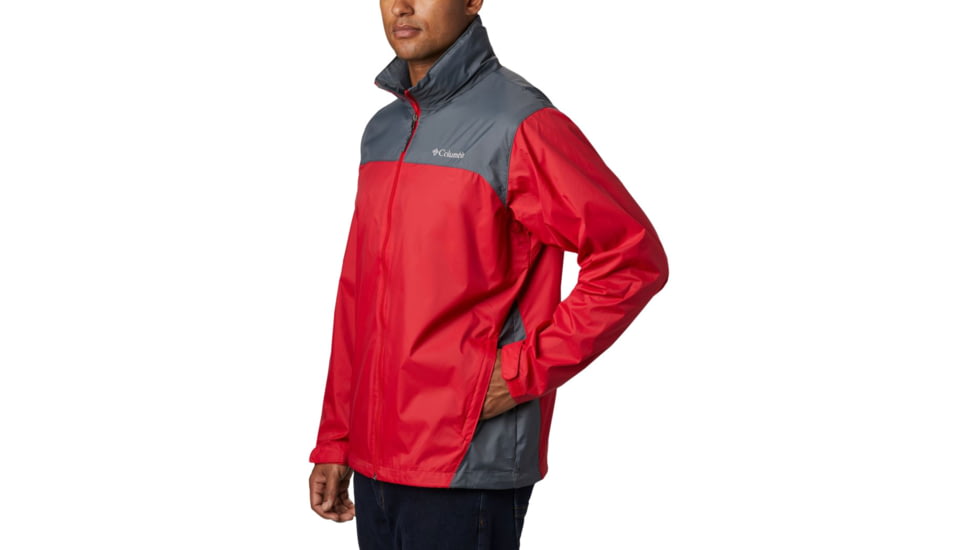 Columbia Glennaker Lake Rain Jacket, Mountain Red, Graphite, S - Mens, 1442361613-S