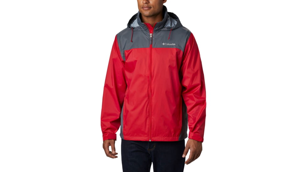 Columbia Glennaker Lake Rain Jacket, Mountain Red, Graphite, S - Mens, 1442361613-S