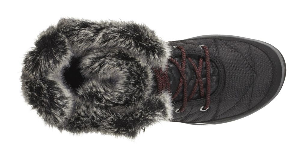 Columbia Heavenly Camo Omni-Heat Winter Boot - Womens, Black/Marsala, Medium, 9, 1803101010-9