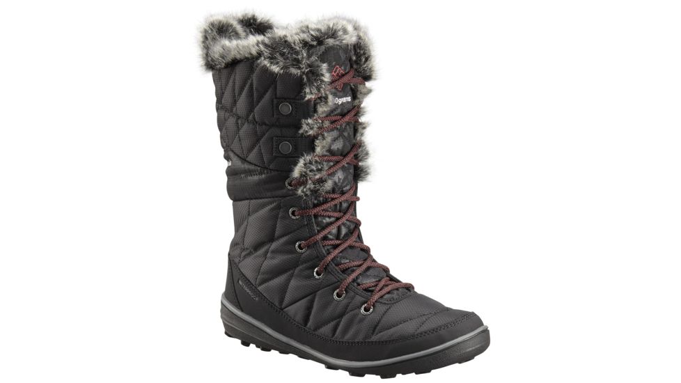 Columbia Heavenly Camo Omni-Heat Winter Boot - Womens, Black/Marsala, Medium, 9, 1803101010-9
