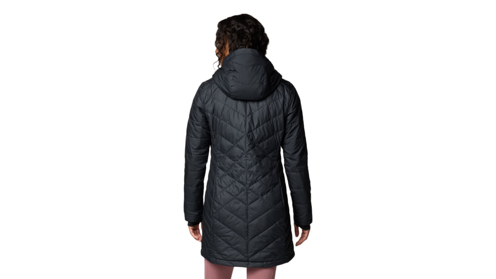 Columbia Heavenly Long Hooded Jacket - Womens, Black, L, 1738161-012-L