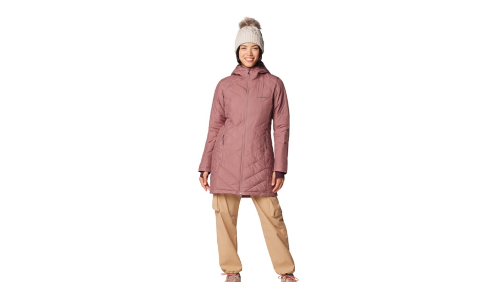 Columbia Heavenly Long Hooded Jacket - Womens, Fig, S, 1738161-609-S