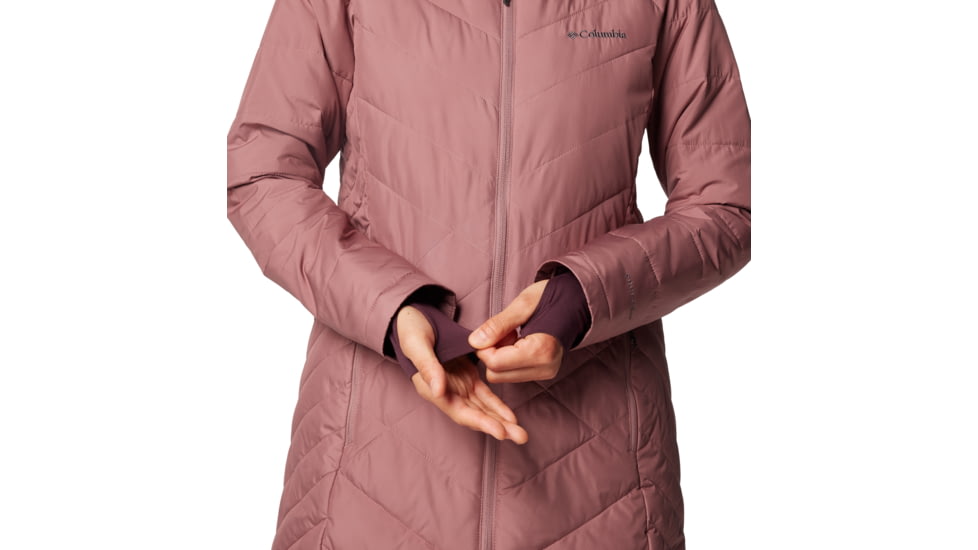 Columbia Heavenly Long Hooded Jacket - Womens, Fig, S, 1738161-609-S