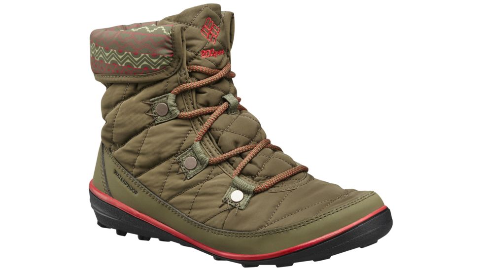 Columbia Heavenly Shorty Omni-Heat Print Winter Boot - Women's-Nori/Henna-Medium-6