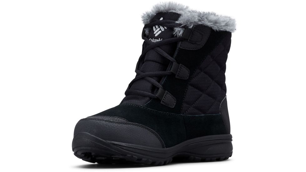 Columbia Ice Maiden Shorty Winter Boots - Womens, Black, Columbia Grey, Medium, 6, 1862391010-6