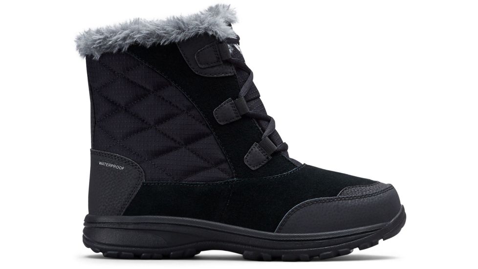 Columbia Ice Maiden Shorty Winter Boots - Womens, Black, Columbia Grey, Medium, 6, 1862391010-6